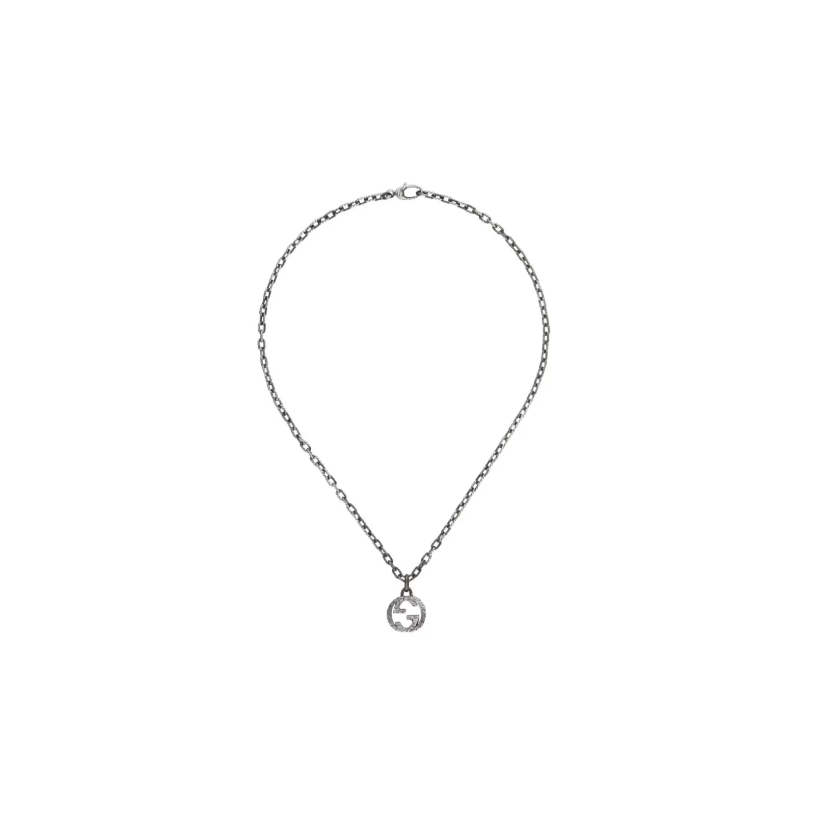 interlocking g necklace in silver