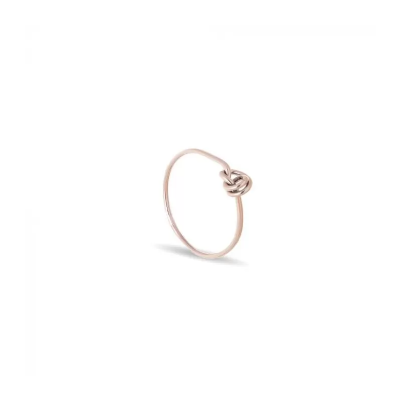 FILO D'AMORE 9KT PINK GOLD CUPIDO RING WITH LATERAL KNOT