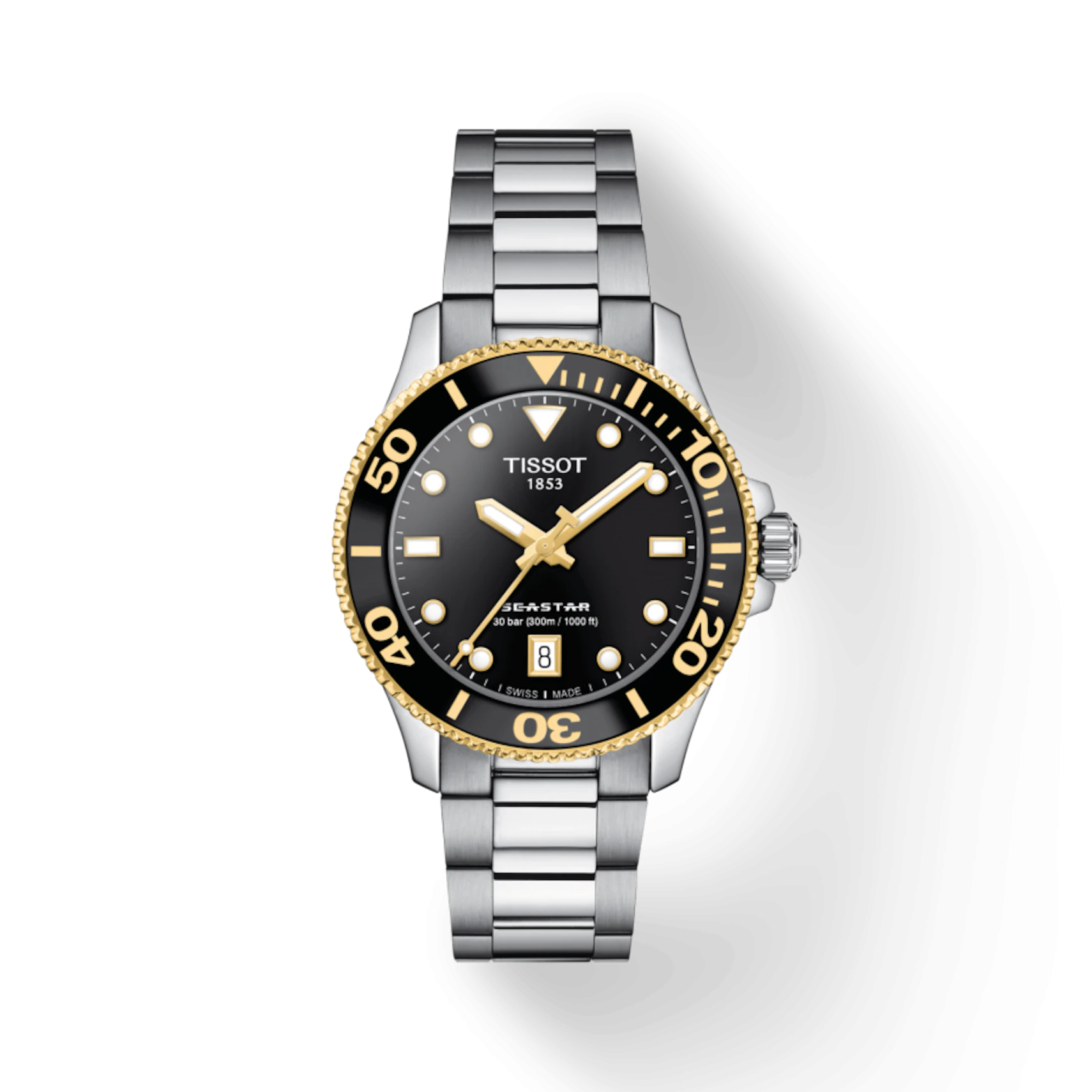 TISSOT SEASTAR 1000 WATCH IN STAINLESS STEEL WITH BLACK DIAL