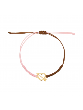 VALENTINA FERRAGNI LOLA PINK BROWN ANKLET BRACELET IN 24 CT YELLOW GOLD PLATED SILVER