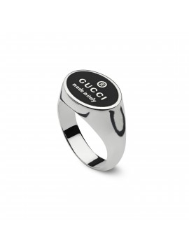 GUCCI OVAL TRADEMARK RING IN SILVER