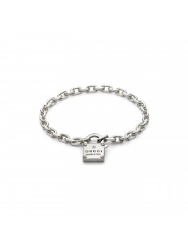 GUCCI TRADEMARK SILVER CHAIN ​​BRACELET WITH PADLOCK